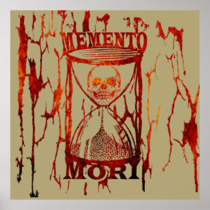 Poster Phrase latin - Saisir Le Jour - Crâne Memento Mori