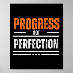 Poster Phrase motivante vintage progrès pas perfection