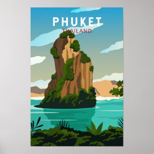 Poster Phuket Thaïlande Rétro