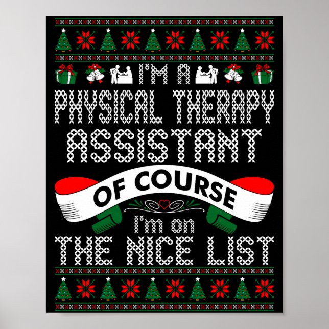 Poster Physical Therapy Istant On Nice List Christmas  (Devant)
