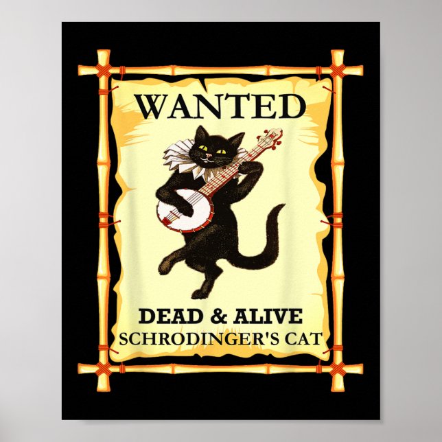 Poster Physique Chat de Schrodinger Physicien quantique (Devant)
