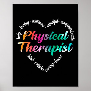 Poster Physothérapie Heart Word Nuage Aquarelle