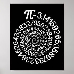 Poster Pi = 3,14 Spiral Math Science Geek 3,14 Pi Day Ste