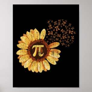 Poster Pi Apparel Pi Jour Sunflower Attire Math Drôle Cad
