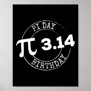 Poster Pi Day Anniversaire 3 14 Mars 14 Math Nerd Geeky C