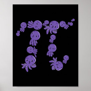 Poster Pi Day Funny Octopi Octopus Sea Life Pi Symbole Ma