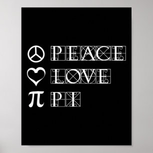 Poster Pi Day Peace Love Math Geometry Trigonometry