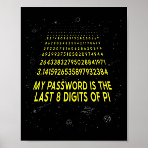 Poster Pi Day Sarcastique Mon Pword Est Le Dernier 8 Chif