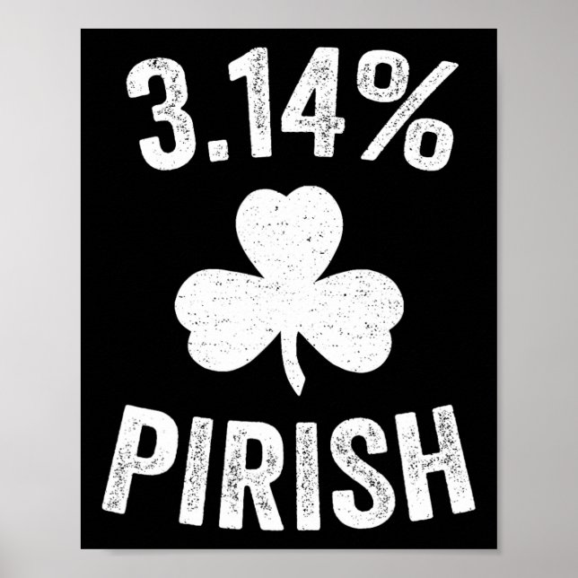 Poster Pi Day St. Patrick's 3.14 Irish Funny Pirish Math (Devant)