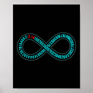 Poster Pi Infinity Pi Day Lover Math Enseignant Mathémati