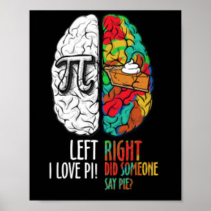 Poster Pi Jour Gauche Vs Cerveau Droite Pie Chemise Math