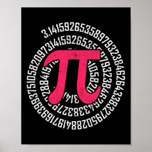 Poster Pi Jour Math Geek Nerd 3.1415 Numéro Irrationnel P