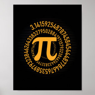 Poster Pi Jour Math Geek Nerd 3.1415 Numéro Irrationnel P