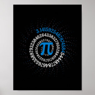 Poster Pi Jour Math Geek Nerd 3.1415 Numéro Irrationnel P