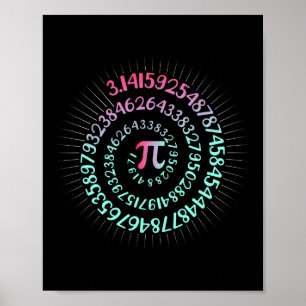Poster Pi Jour Math Geek Nerd 3.1415 Numéro Irrationnel P