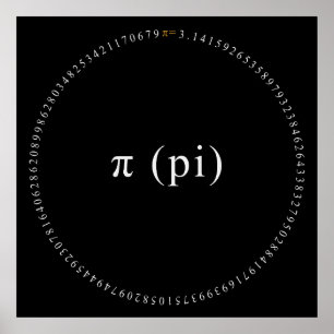 Poster Pi, L'Affiche Mathématique Irrationnelle Constante