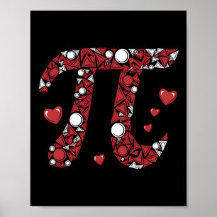 Poster Pi Math Lover Enseignant Valentines Coeurs de jour
