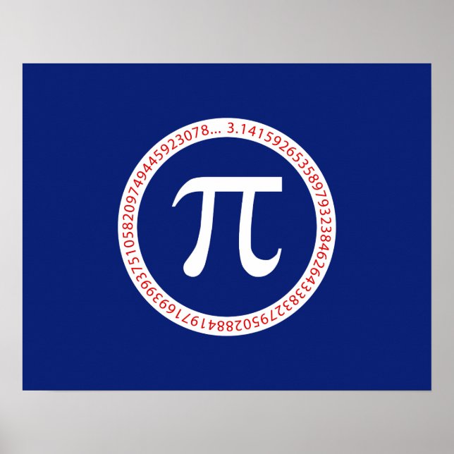 Poster Pi Ring sur le bleu marine (Devant)