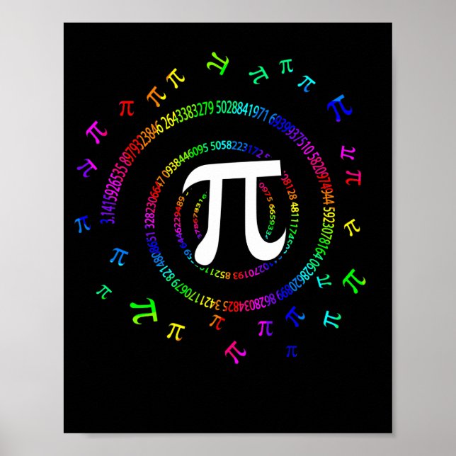 Poster Pi Spiral Novelité pour Pi Day (Devant)
