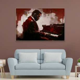 Poster Pianiste de bar nocturne