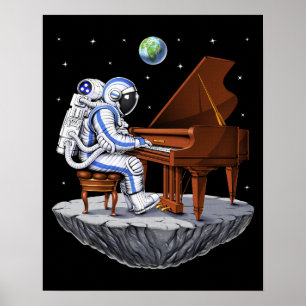 Poster Pianiste de l'astronaute spatial