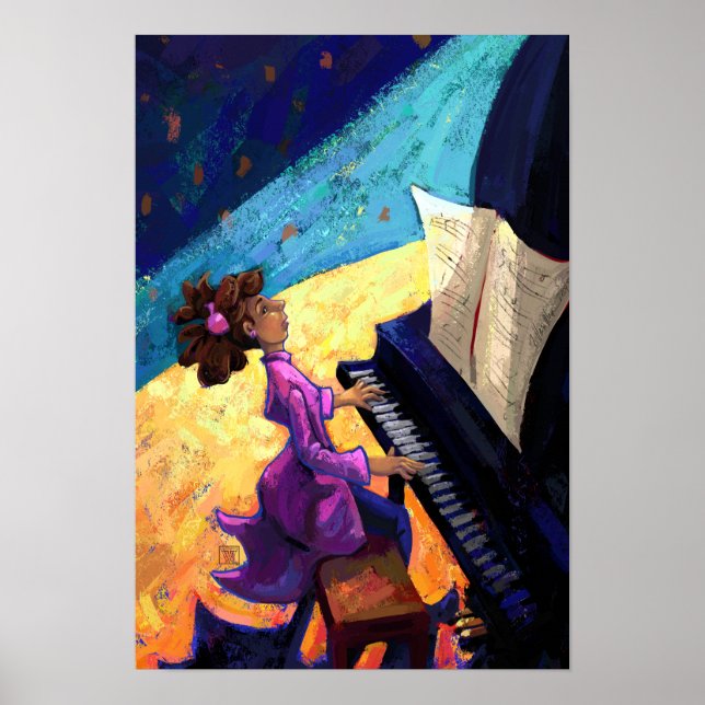 Poster Pianiste sur scène (Devant)