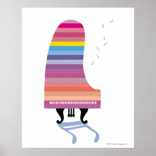 Poster Piano à queue coloré