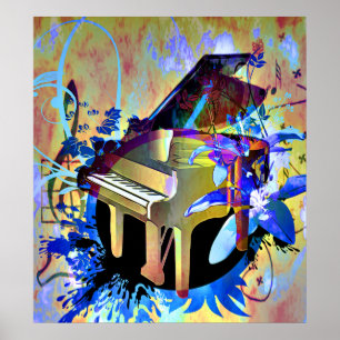 Poster Piano coloré par Digital génial