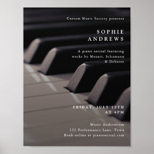 Poster Piano Considérant Musique Concert Modèle modifiabl