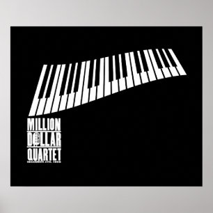 Poster Piano du quatuor à millions de dollars - Blanc