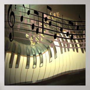 Poster Piano Music Abstrait