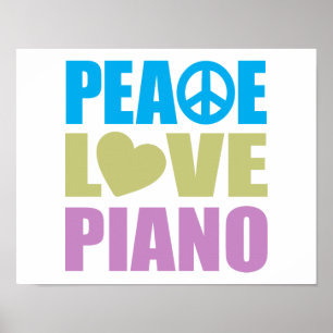 Poster Piano Peace Love