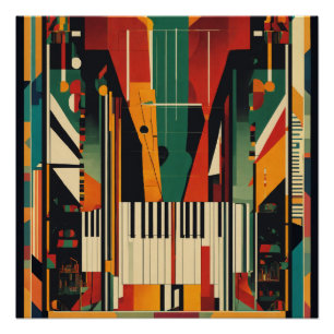 Poster Piano vintage de la Renaissance de Harlem