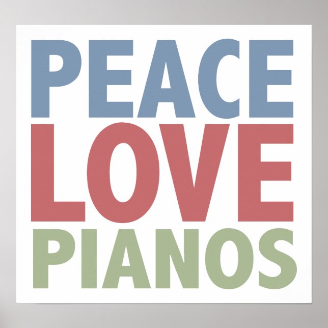 Poster Pianos Peace Love (Devant)