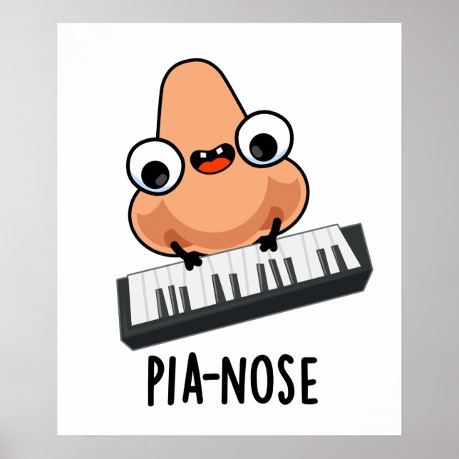 Poster Pianose Funny Piano Nez Pun (Devant)