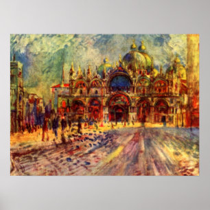 Poster Piazza San Marco, Venise par Pierre Renoir