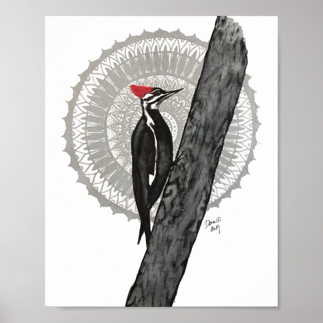 Poster Pic-de-bois Mandala 8x10 Imprimer (Devant)