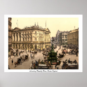 Poster Piccadilly Circus, Antique London England UK.