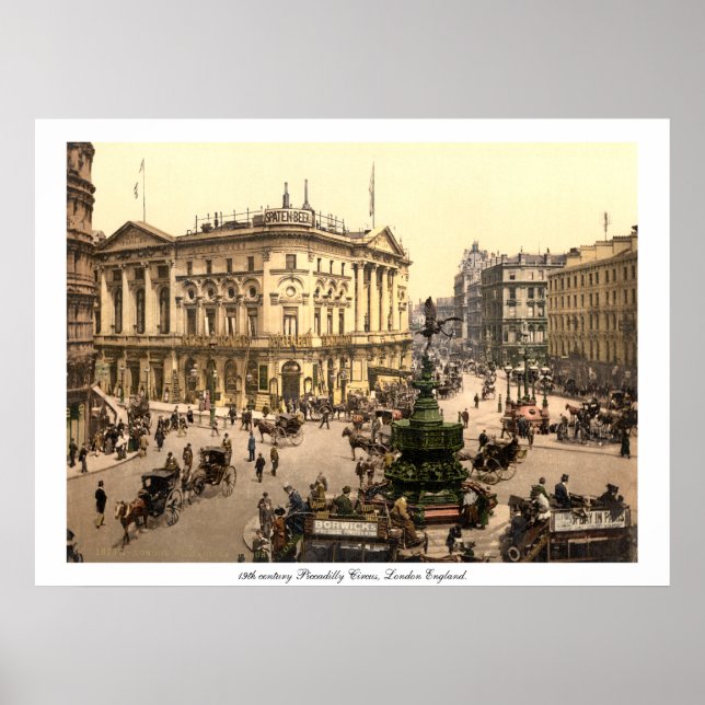 Poster Piccadilly Circus, Antique Londres Angleterre UK. (Devant)