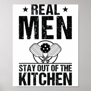 Poster Pickleball cool les vrais hommes restent hors de l