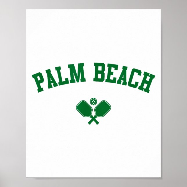 Poster pickleball de Palm Beach vert (Devant)