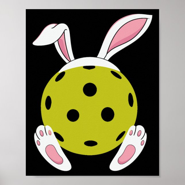 Poster Pickleball Eas de chasse aux oeufs de Pâques Bunny (Devant)