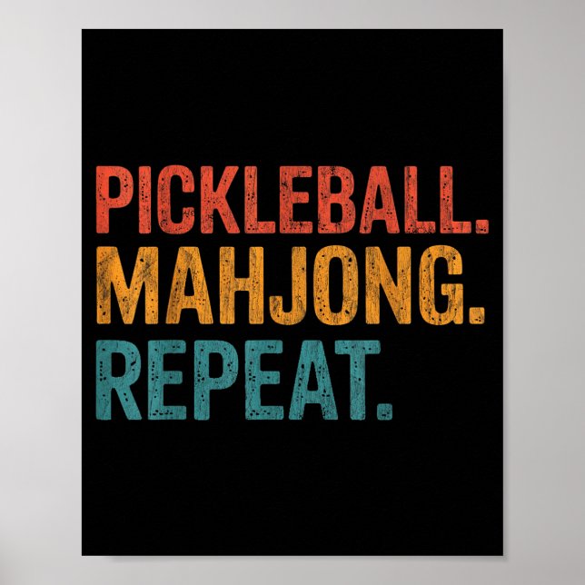 Poster Pickleball mahjong répéter drôle  (Devant)