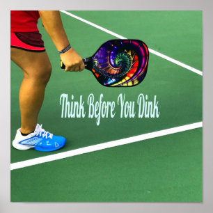 Poster Pickleball Pensez Avant De Dîner