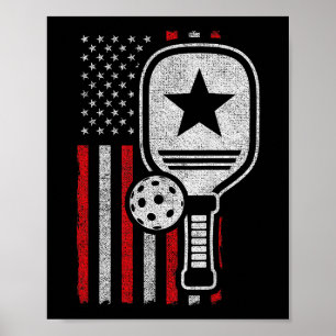 Poster Pickleball Player - American Flag Pickleball - Pic