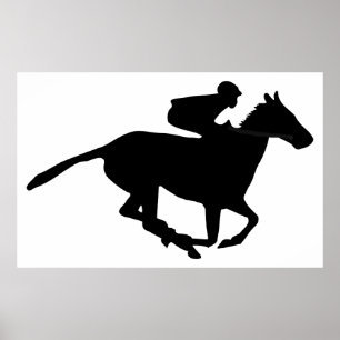 Poster Pictogramme de course à cheval