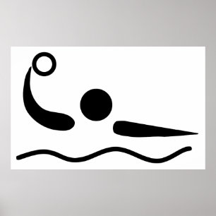 Poster Pictogramme de Waterpolo de polo d'eau