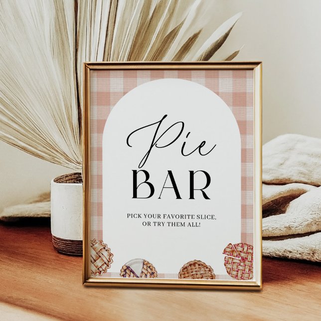 Poster Pie Bar En vichy Cutie Pie Party à thème (Créateur téléchargé)