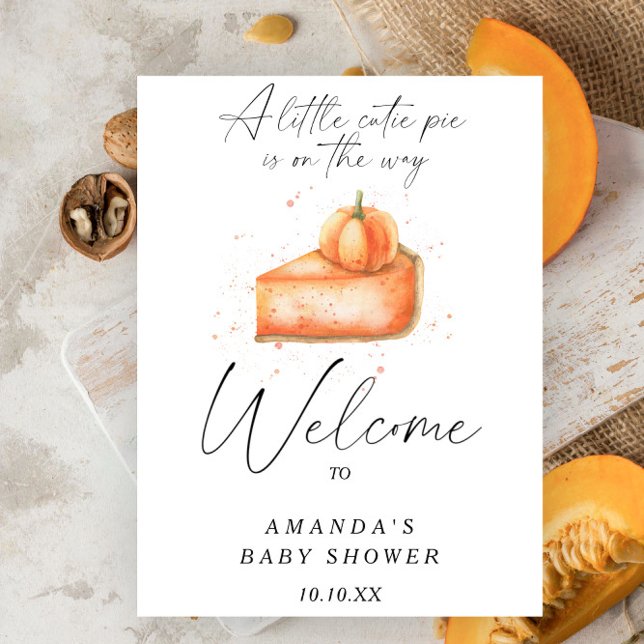Poster Pie citrouille automne accueil baby shower fête (Créateur téléchargé)