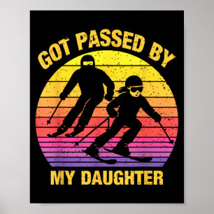 Poster Pié par ma fille, famille de ski drôle